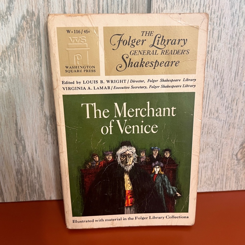 The Merchant of Venice William Shakespeare Folger Library 1965 Paperback W116